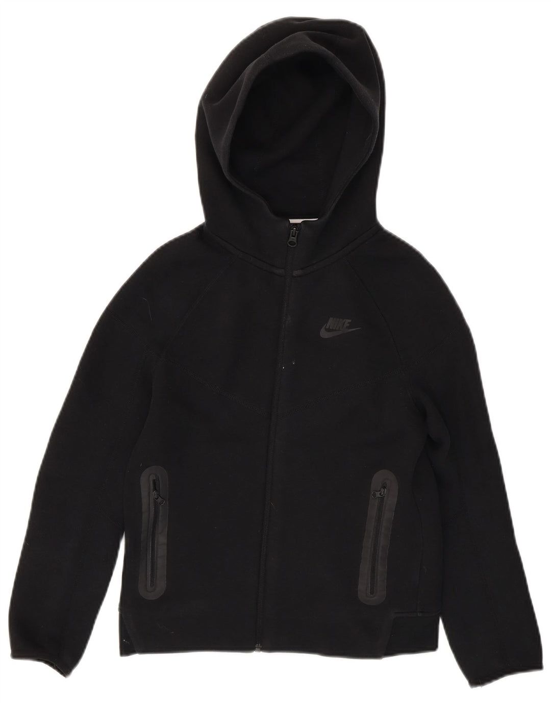 Felpa con cappuccio e zip Nike per ragazzi, 10-11 anni, cotone nero medio