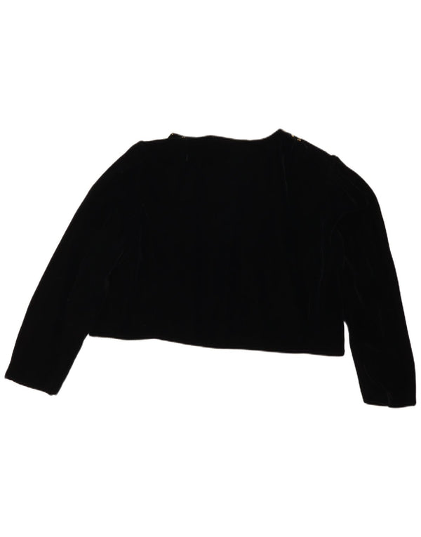 Giacca bolero in velluto aperto da donna Rose Dirdnl EU 46 XL viscosa floreale nera