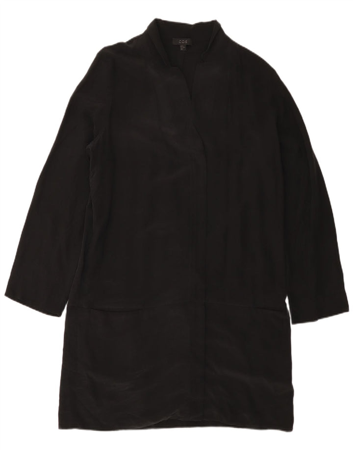 Abito a trapezio a maniche lunghe da donna Cos EU 42 grande in seta nera