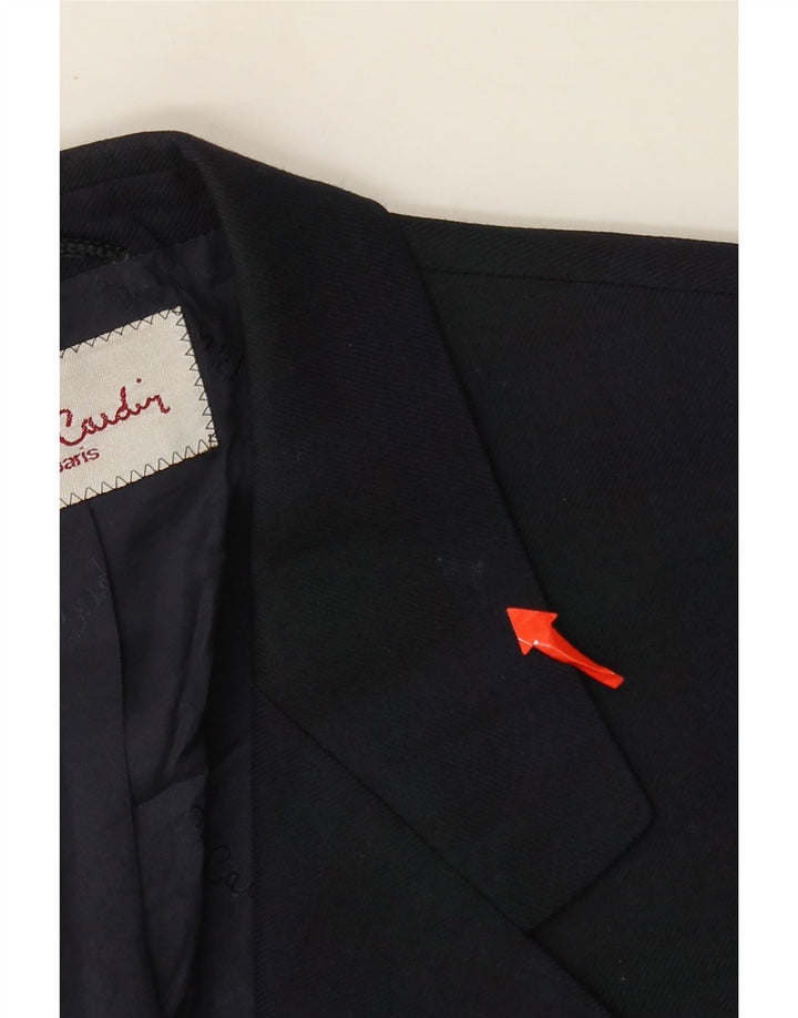 Giacca blazer a 3 bottoni da uomo Pierre Cardin UK 38 medio blu navy a quadri