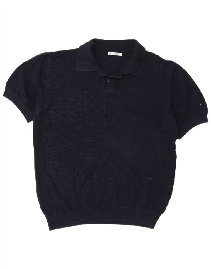 Polo Zara da uomo di colore blu navy medio