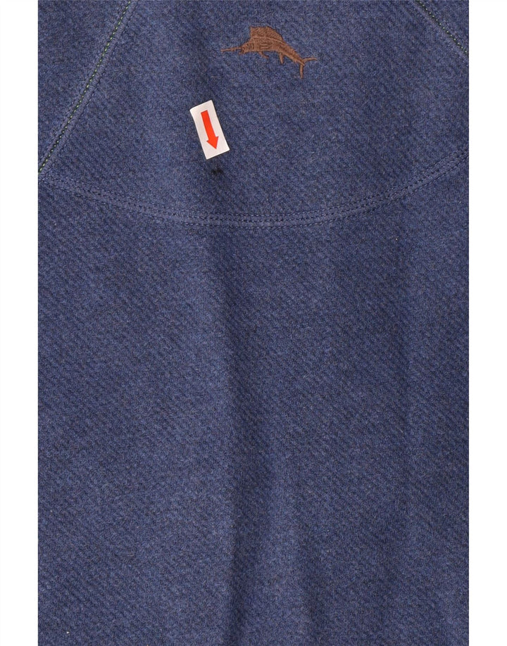 Tommy Bahama Felpa con collo con zip da uomo Maglione grande blu