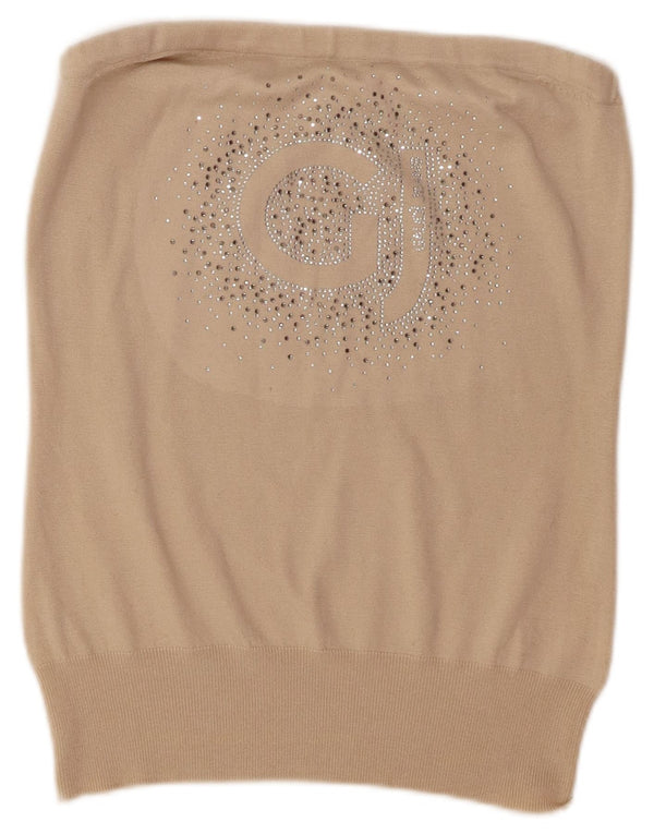 Top senza spalline grafico da donna Gaudi UK 14 Large Beige Poliestere