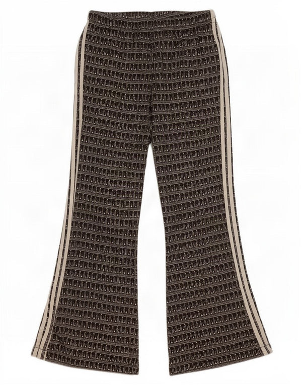 Pantaloni da tuta Adidas da donna Flare UK 12 Medium Nero geometrico