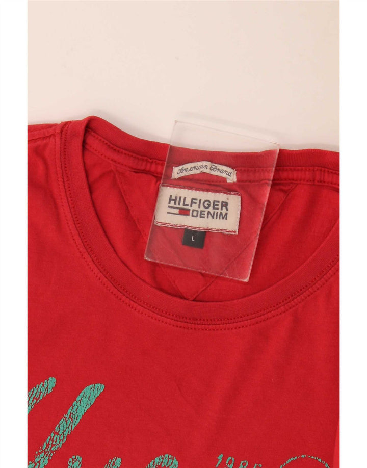 T-shirt grafica da uomo Tommy Hilfiger grande rossa