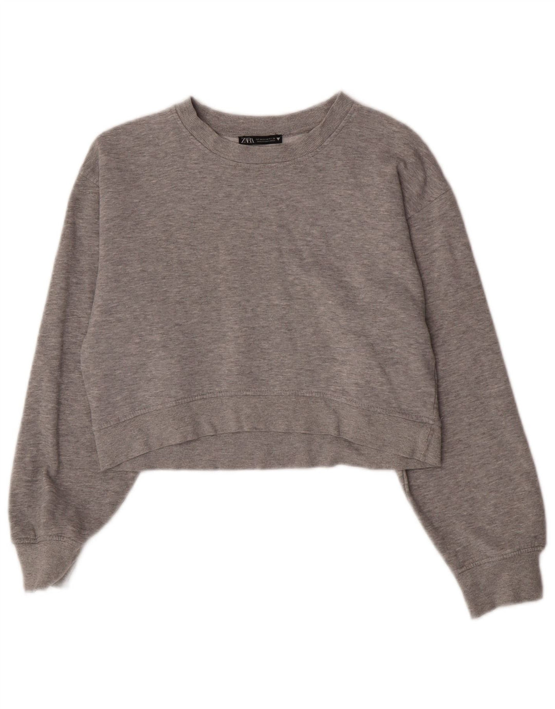 Felpa corta da donna Zara UK 12 Grigio medio