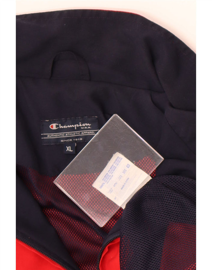 Giacca da tuta da uomo Champion XL Poliestere color block rosso