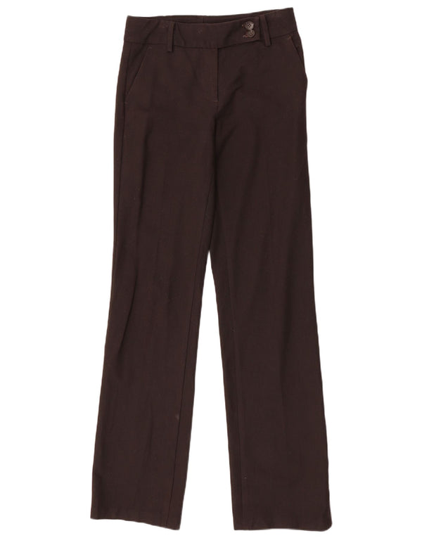 Pantaloni chino dritti da donna Benetton IT 40 Small W28 L34 Poliestere marrone