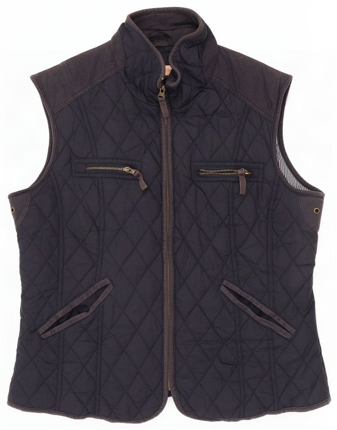 Gilet trapuntato da donna John Lewis UK 16 grande poliestere blu navy
