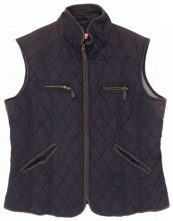John Lewis Womens Quilted Gilet UK 16 Large Navy Blue Polyester