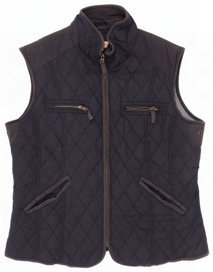 Gilet trapuntato da donna John Lewis UK 16 grande poliestere blu navy