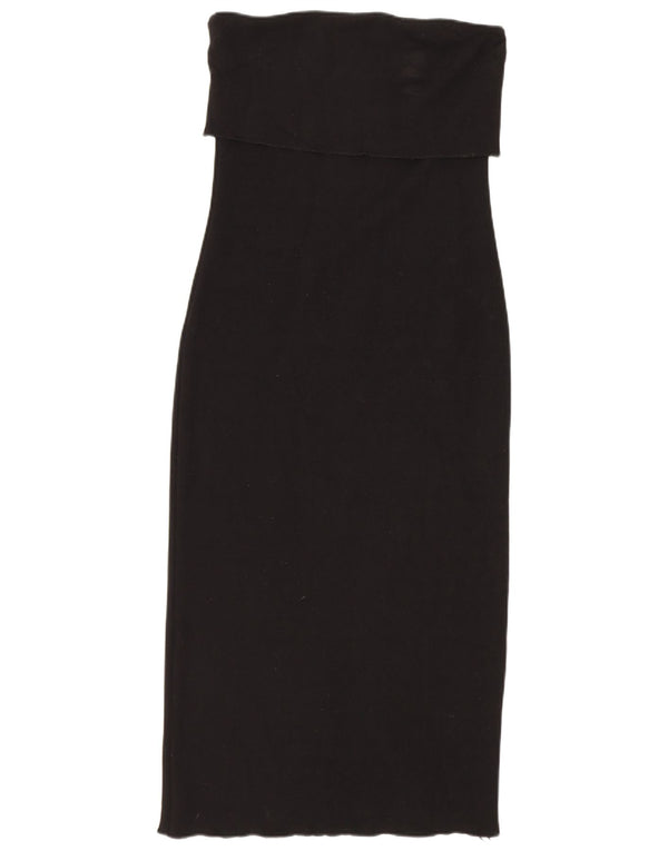 Abito senza spalline da donna Zara UK 12 viscosa nera media