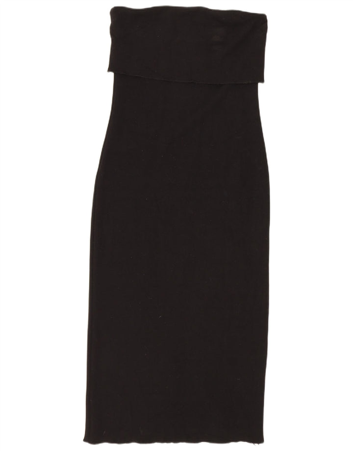 Abito senza spalline da donna Zara UK 12 viscosa nera media