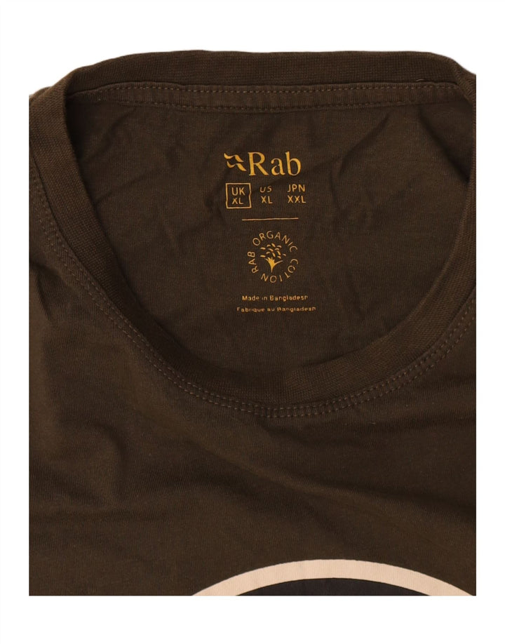 T-shirt grafica da uomo Rab Top XL in cotone kaki