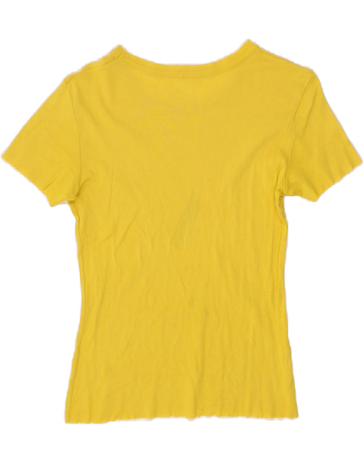 BENETTON Womens T-Shirt Top UK 10 Small Yellow Vintage Benetton and Second-Hand Benetton from Messina Hembry 