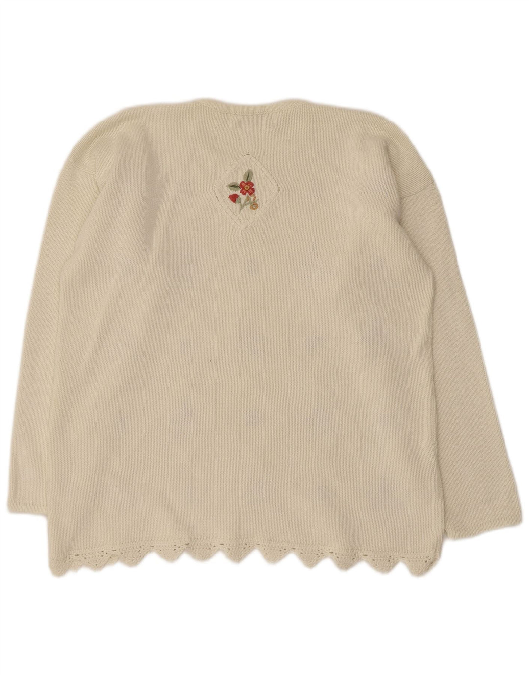 Maglione maglione girocollo da donna TULCHAN UK 14 Cotone floreale bianco medio