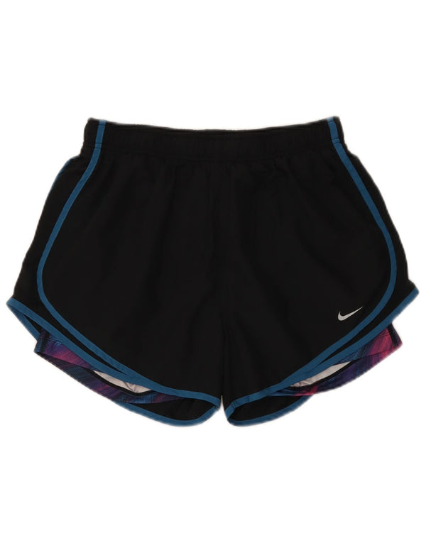 Pantaloncini sportivi Nike da donna Dri Fit UK 14 Large Nero Poliestere