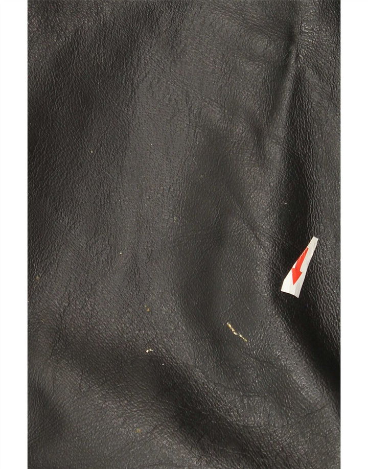 Pantaloni in pelle vintage da uomo W36 L31 in pelle nera