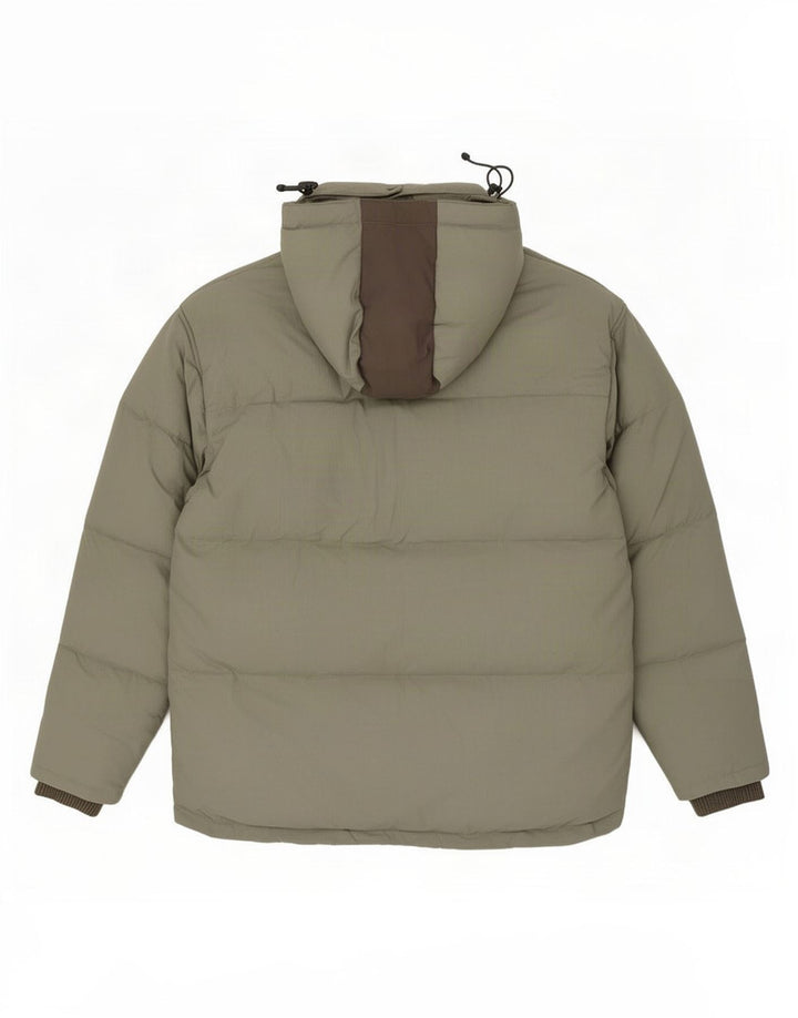 Giacca imbottita con cappuccio Fila da uomo UK 40 Large Verde Colourblock Poliestere