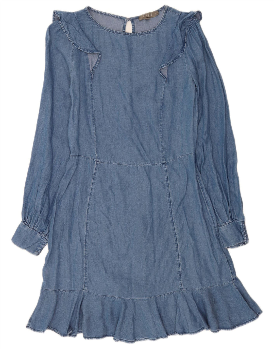 Abito in denim da donna Oasis UK 8 piccolo Lyocell blu