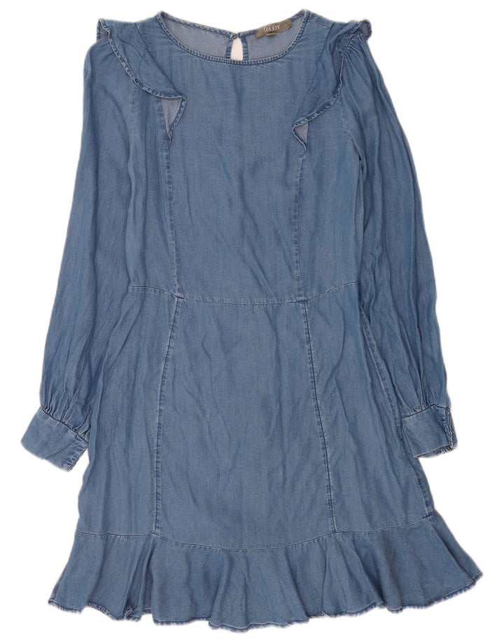 Abito in denim da donna Oasis UK 8 piccolo Lyocell blu