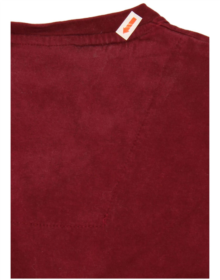 PIERRE CARDIN T-shirt da donna Top UK 14 Medium Maroon Cotton