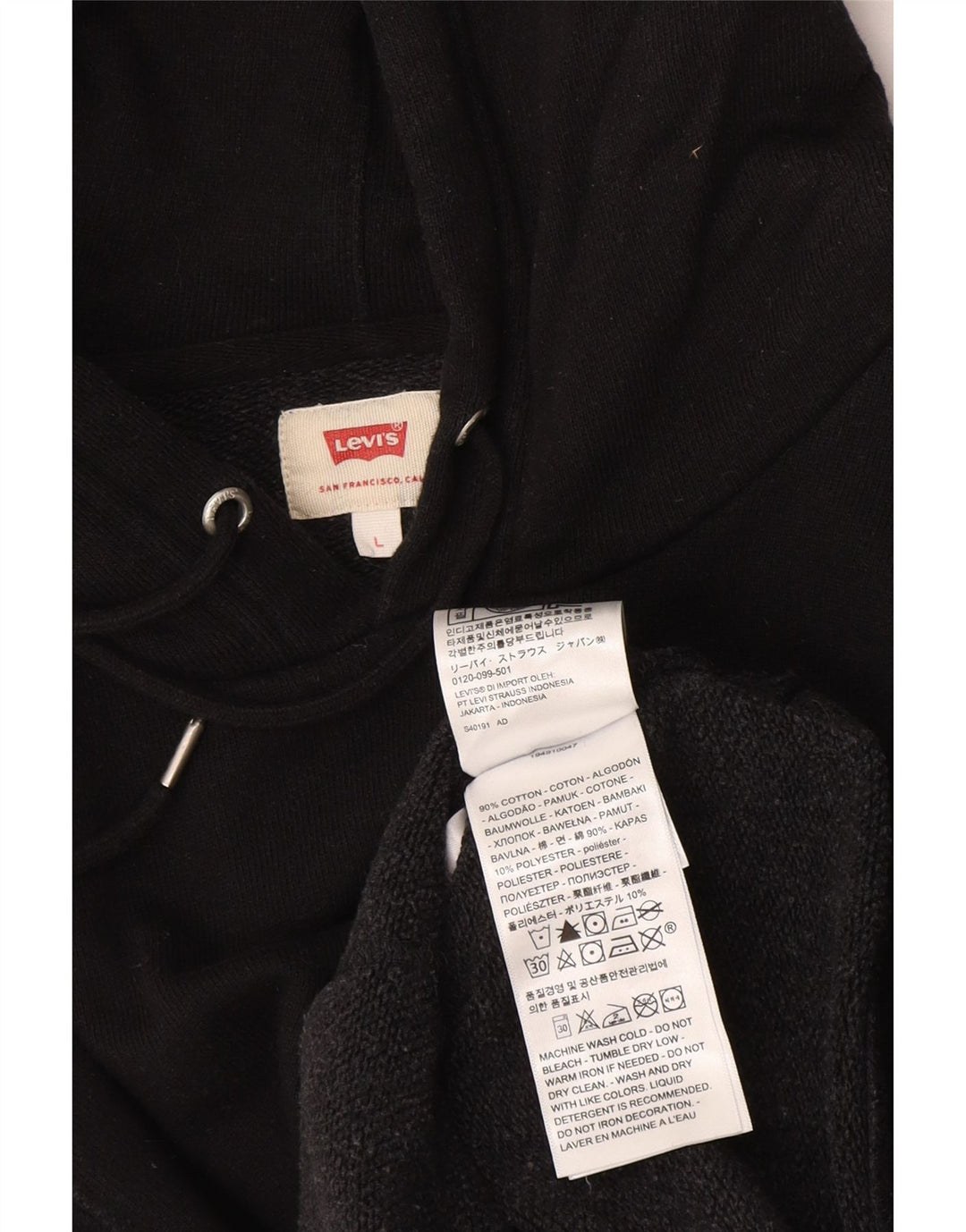 Levi's Uomo Felpa con cappuccio grafica Topolino Maglione grande in cotone nero