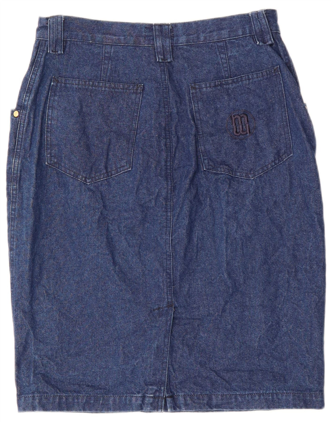 Gonna di jeans da donna VINTAGE W32 grande in cotone blu navy