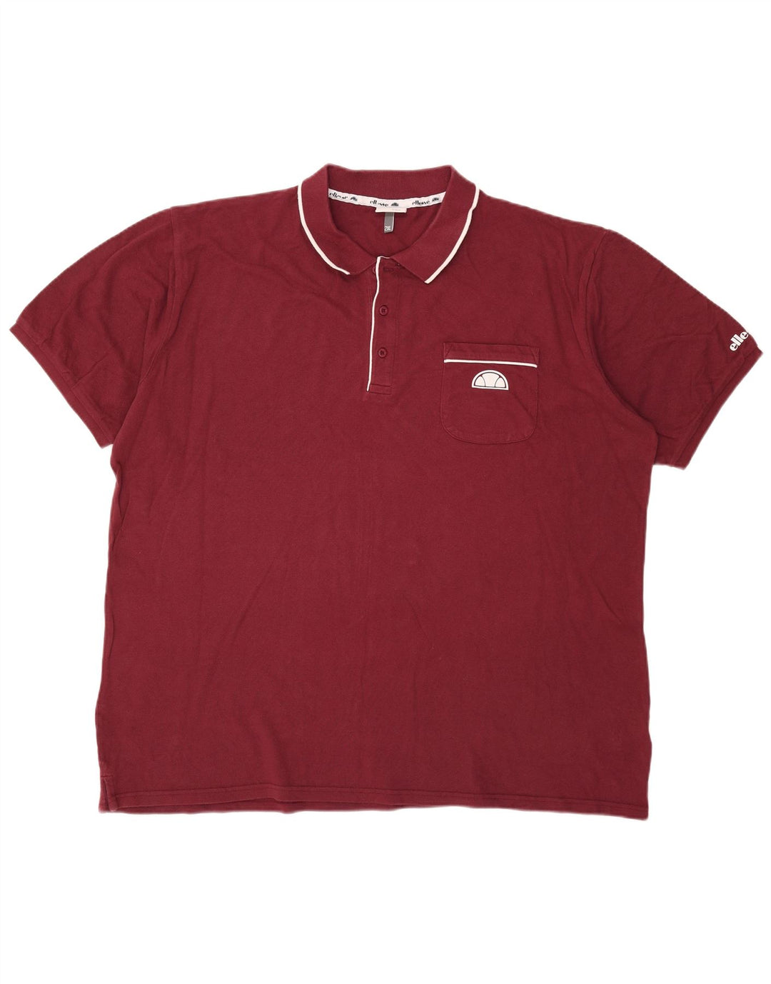 Polo da uomo Ellesse 2XL in cotone bordeaux