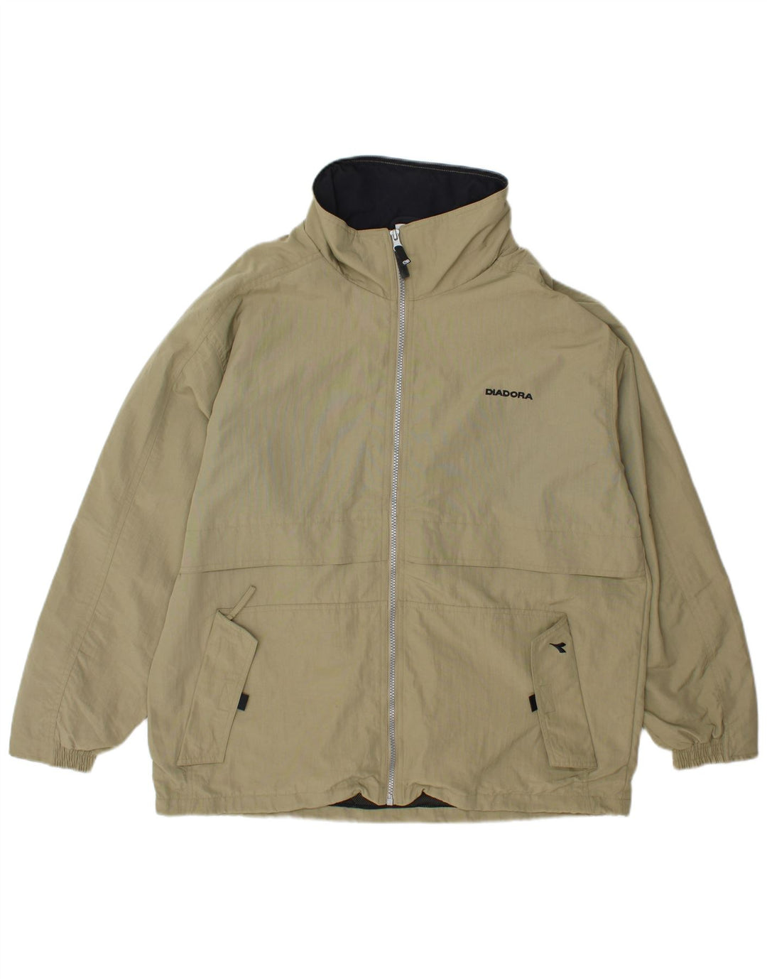 Giacca antipioggia da uomo con cappuccio Diadora UK 38 Medium Khaki Poliammide