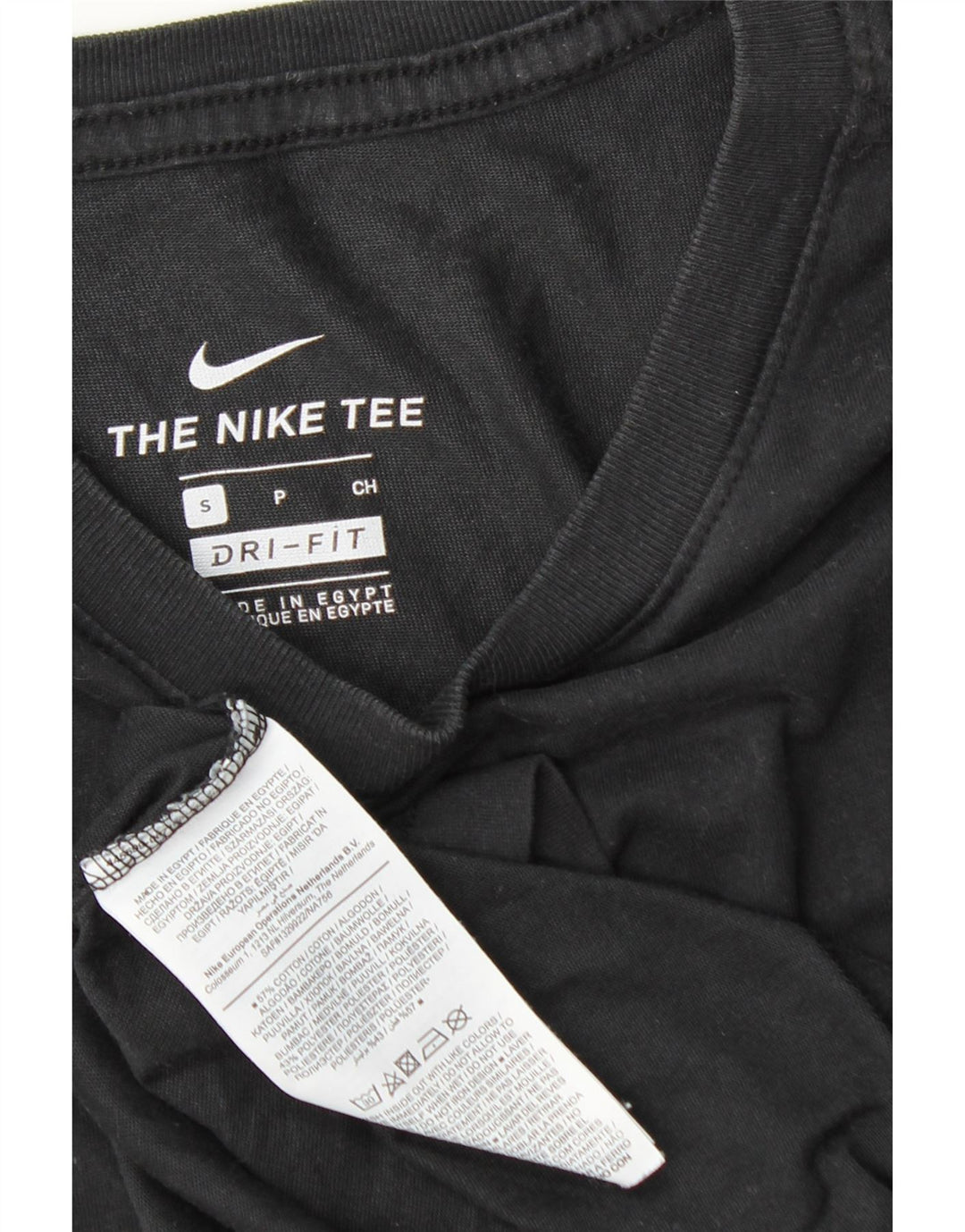 NIKE Mens Dri Fit T-Shirt Top Small Black Cotton