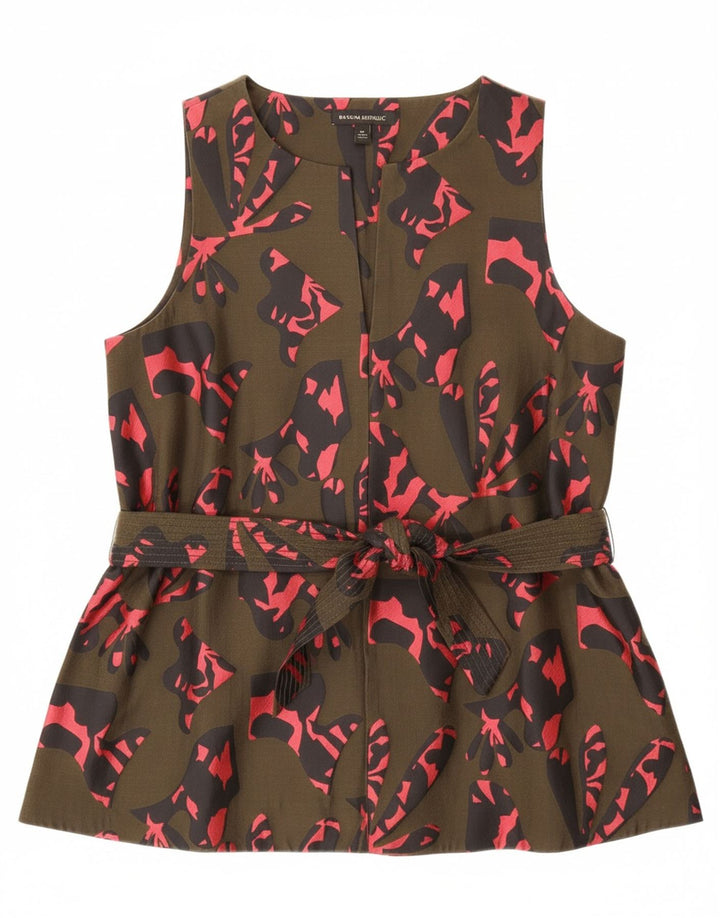 BANANA REPUBLIC Camicetta da donna con motivo astratto Top UK 14 Medio Cachi