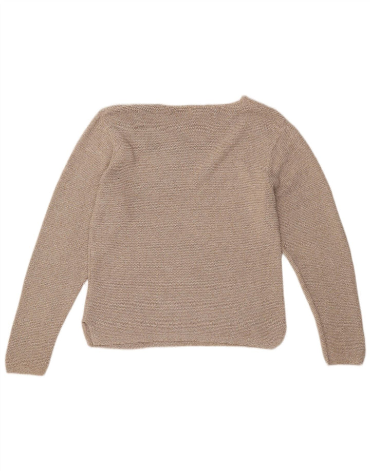 Maglione maglione con scollo a V da donna ORVIS UK 10 piccolo cotone beige