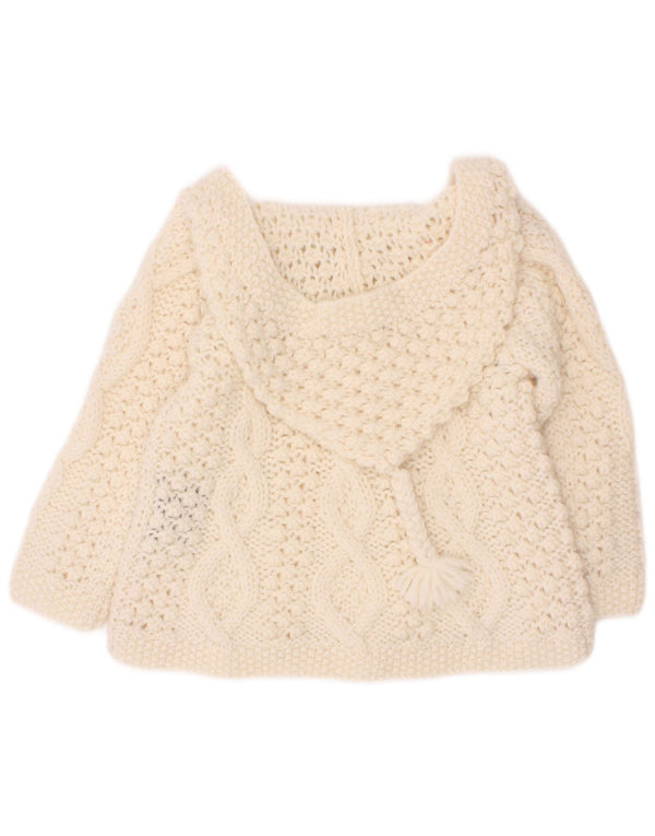 Aran Sweater Market Maglione per neonati con scollo a barca 18-24 mesi grande bianco sporco