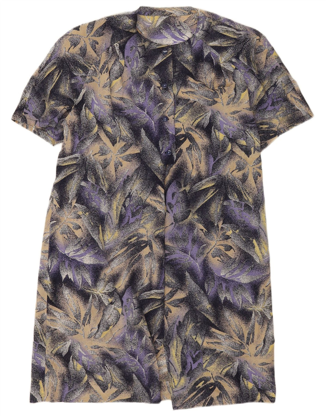 Abito a trapezio vintage da donna UK 14 floreale viola medio
