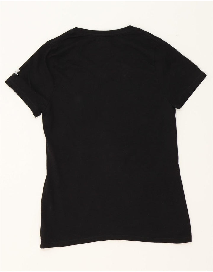 CHAMPION Womens T-Shirt Top UK 10 Small Black Cotton Vintage Champion and Second-Hand Champion from Messina Hembry 