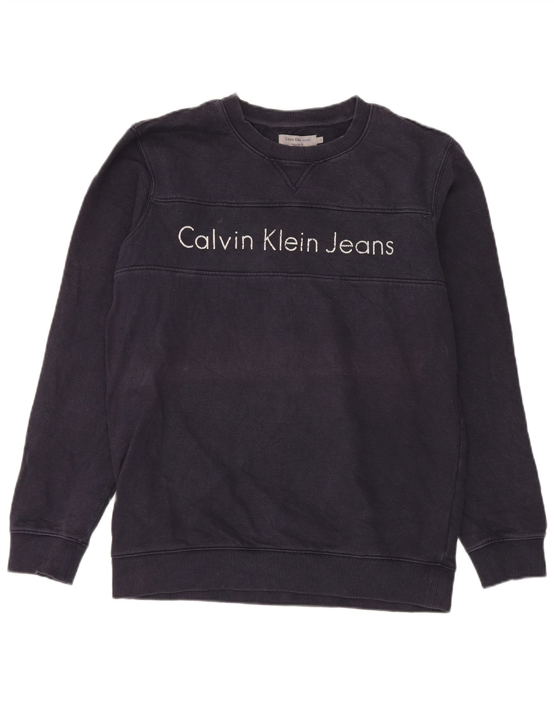 Calvin Klein Jeans Felpa grafica da uomo Maglione grande blu navy