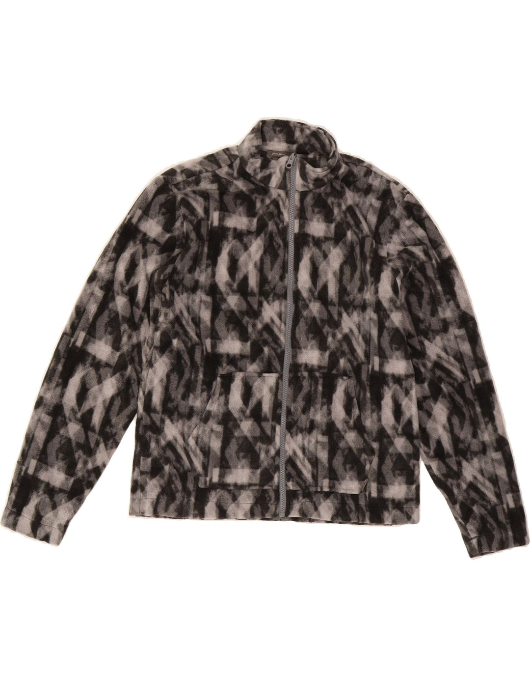 EDDIE BAUER Boys Fleece Jacket 14-15 Years Large  Grey Geometric Polyester Vintage Eddie Bauer and Second-Hand Eddie Bauer from Messina Hembry 