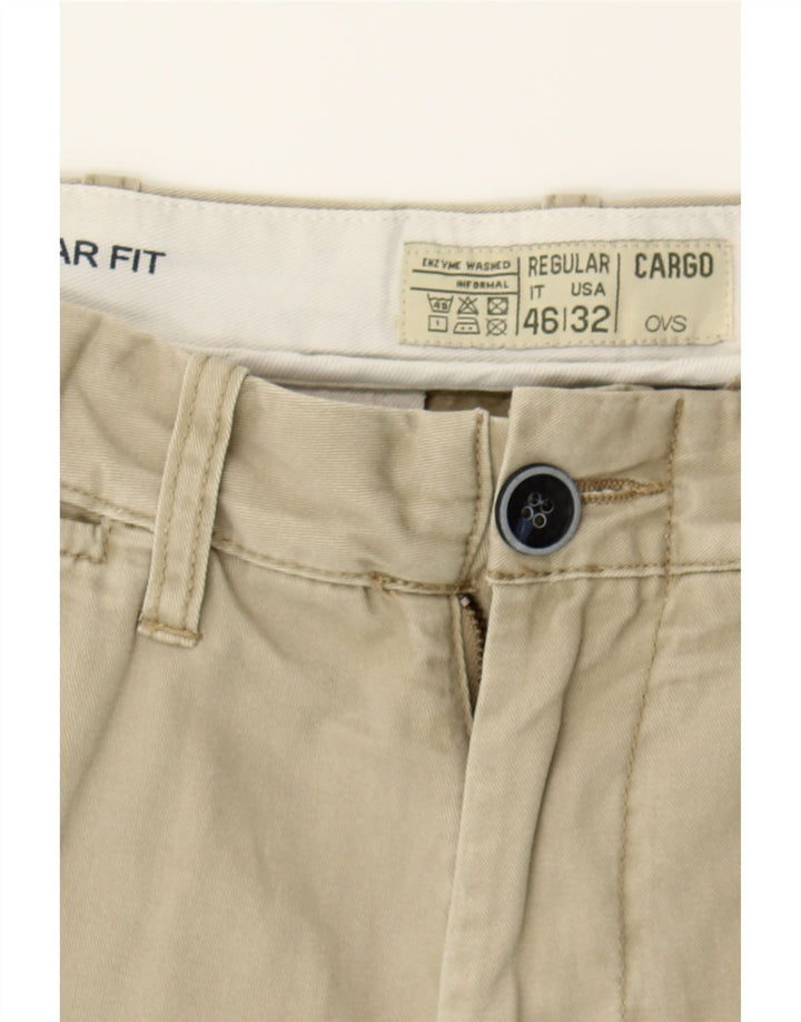 OVS Mens Cargo Shorts IT 46 Small W30  Beige Cotton Vintage OVS and Second-Hand OVS from Messina Hembry 