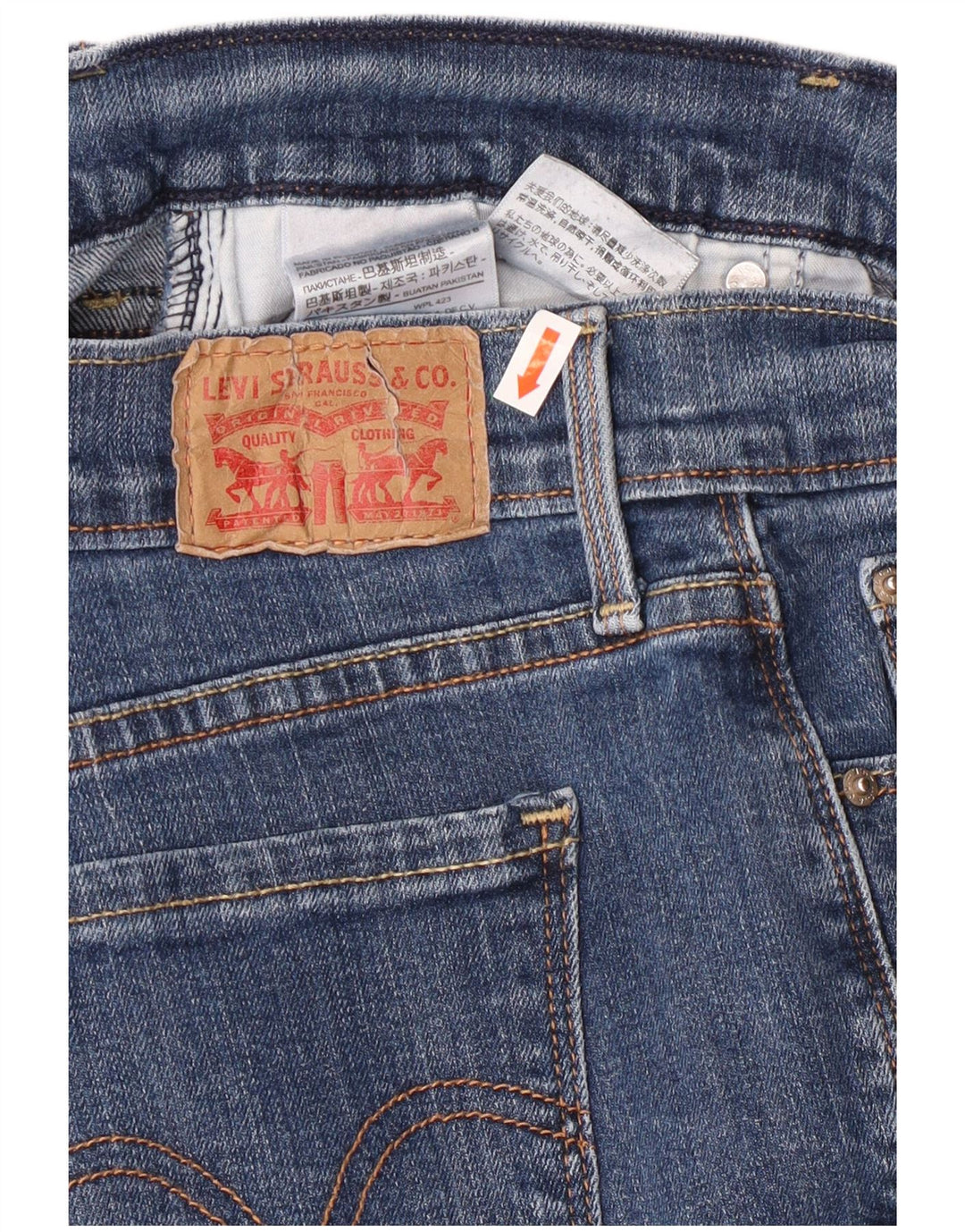 Levi's Donna 505 Jeans dritti US 4 Small W27 L34 Cotone blu classico