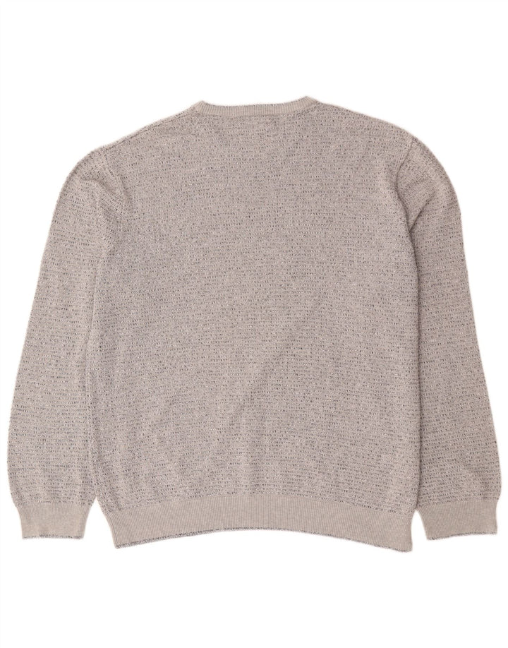 Maglione maglione girocollo da uomo Marks & Spencer XL cotone chiazzato grigio