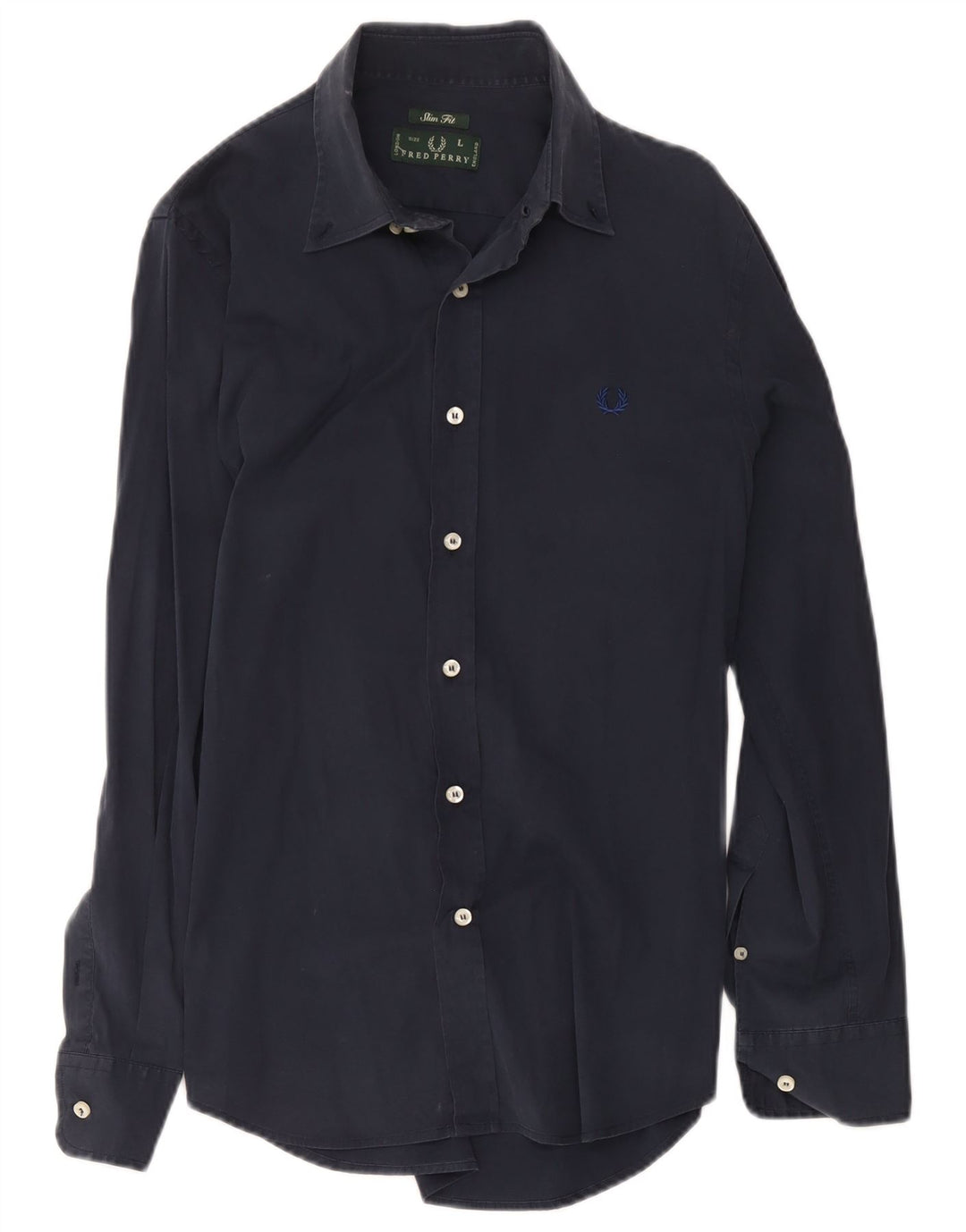 Camicia slim fit da uomo Fred Perry grande in cotone blu navy