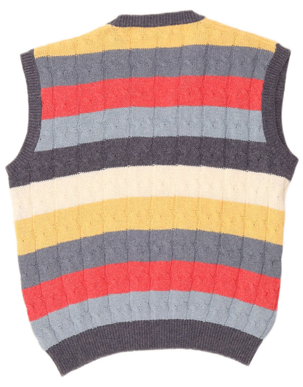 Canottiera vintage da uomo canotta grande in cotone a righe multicolori