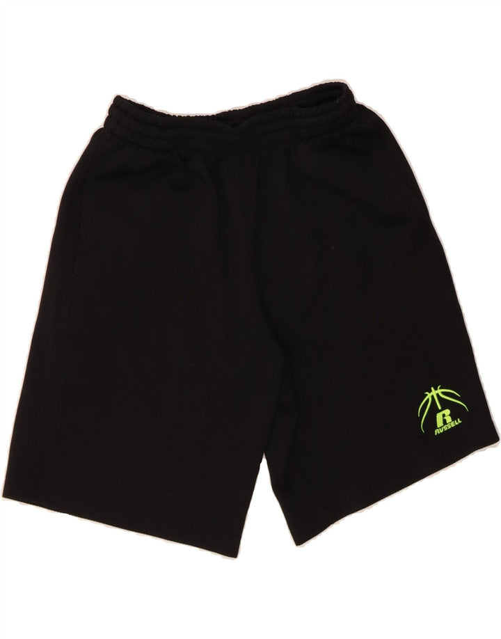 RUSSELL ATHLETIC Boys Sport Shorts 10-11 Years Black Polyester Vintage Russell Athletic and Second-Hand Russell Athletic from Messina Hembry 