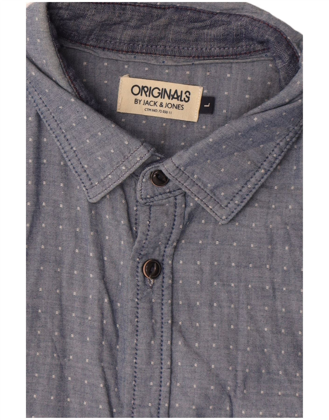 Camicia da uomo Jack & Jones grande in cotone maculato blu