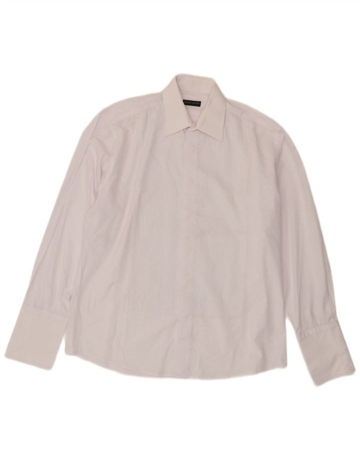 Camicia formale da uomo Pierre Cardin taglia 39 15 1/2 SCotone bianco medio