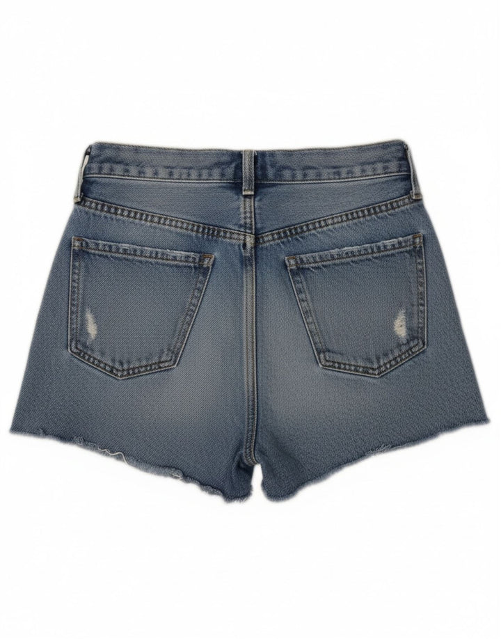 Pantaloncini in denim invecchiato Zara da donna EU 34 2XS W24 Blu