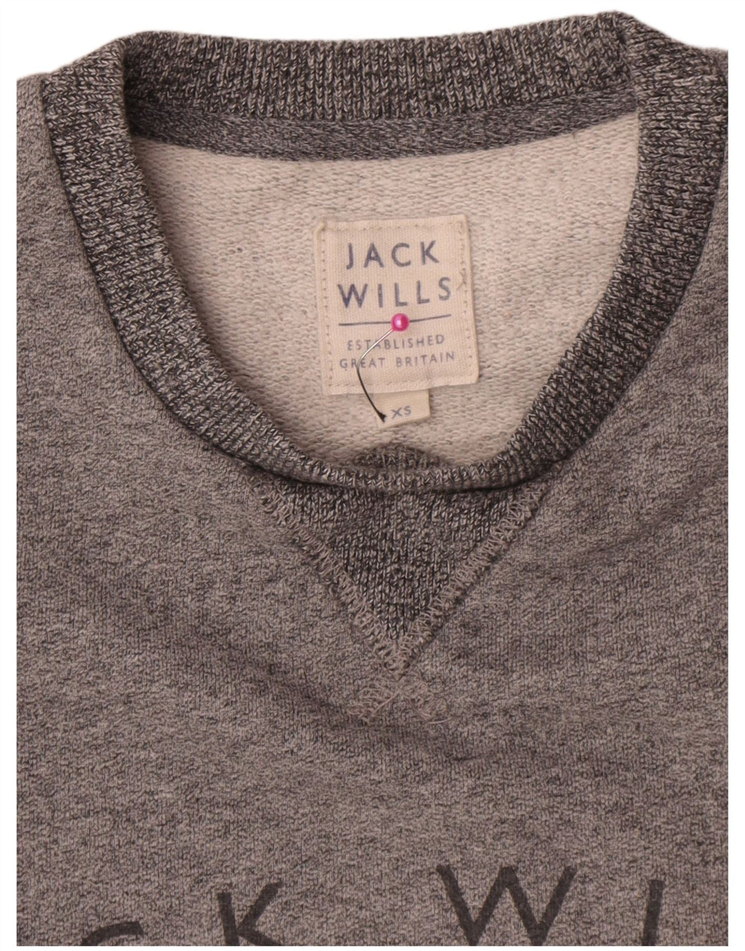 Felpa grafica da uomo Jack Wills Maglione XS Cotone chiazzato grigio