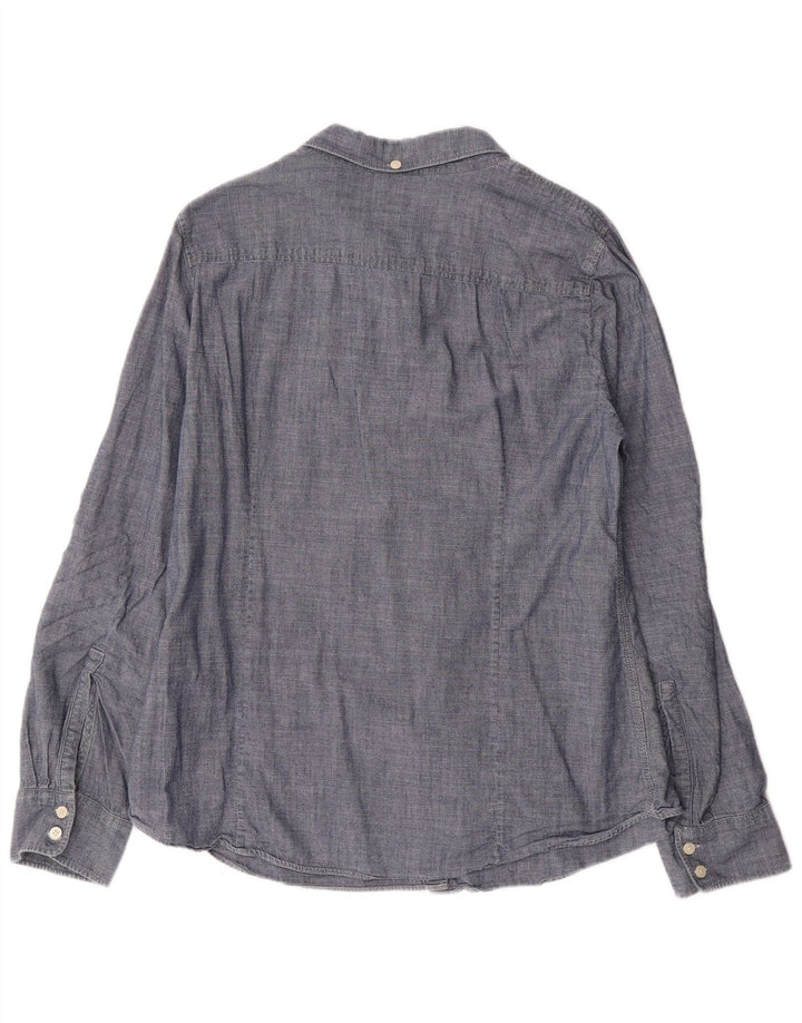 J. CREW Camicia in denim da donna UK 18 XL Cotone blu navy