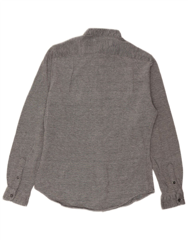 Camicia Zara da uomo slim fit in cotone grigio medio
